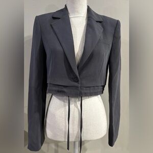 Zara Women’s Cropped Blazer/Jacket Grey Sz XS NWOT